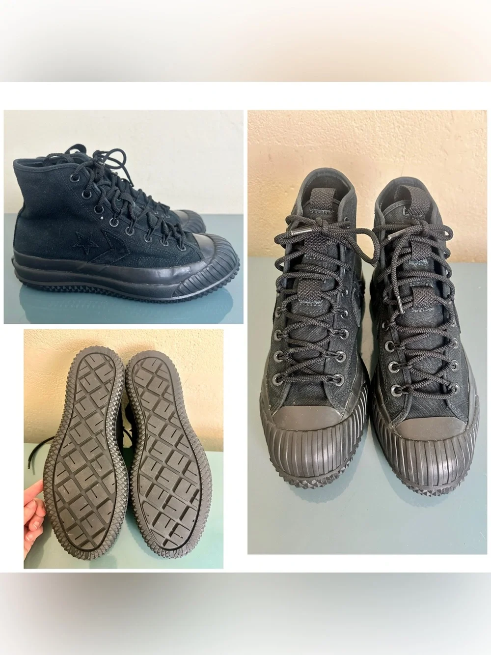 Converse All Star Mountain Club Black High Top Boots M 8 W 9.5 Fleece Lined